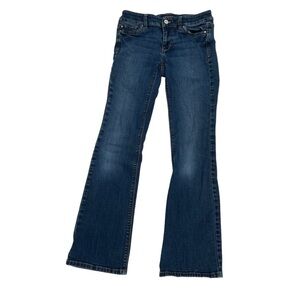 White House Black Market Blue Boot Leg Denim Jeans Size 0 Short Women’s